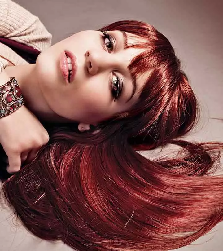 Mahogany With Red Undertones And Blunt Bangs — Mahogany Hair Color