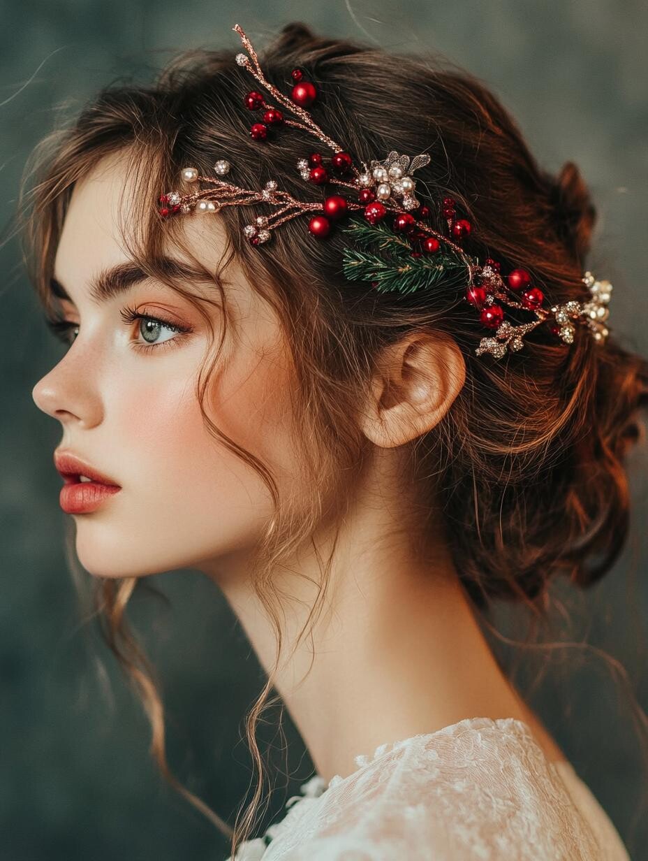 Updo With Festive Accessory Updo With Festive Accessory β Winter Formal Hairstyles
