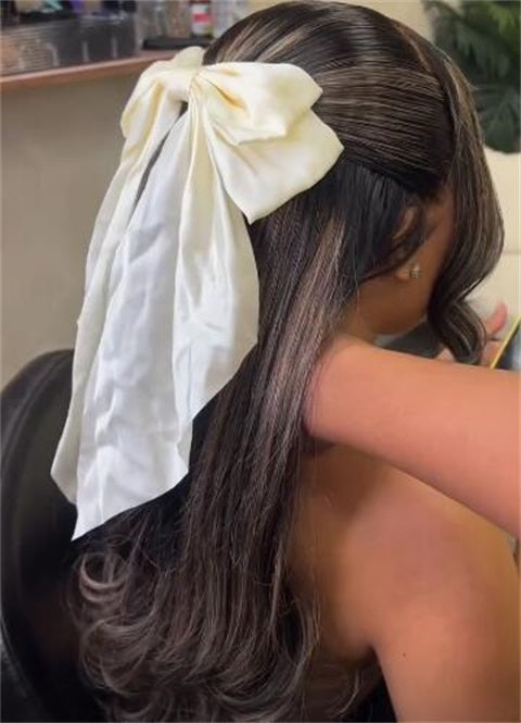 Side View Close Crop Visual Idea — Winter Half Up Half Down Hairstyles