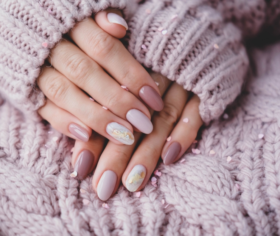 Glossy Subtle Shimmer On Accent Nail Visual Idea — Classy Winter Nails