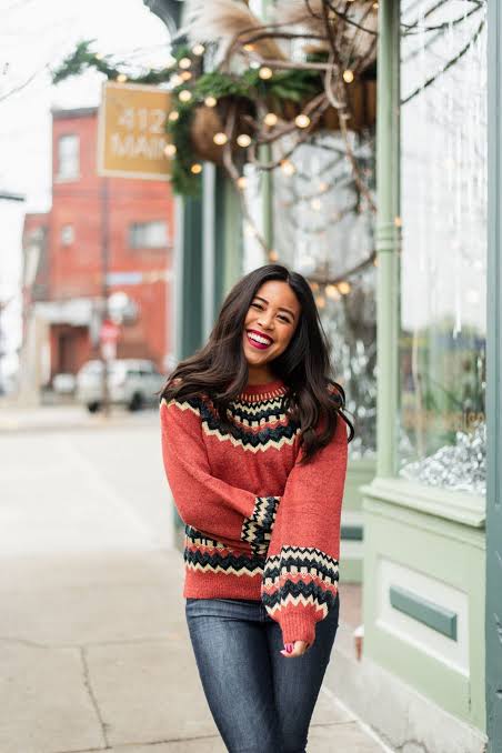 Fair Isle Sweater with Skinny Jeans for a Classic Winter Look — January Outfits