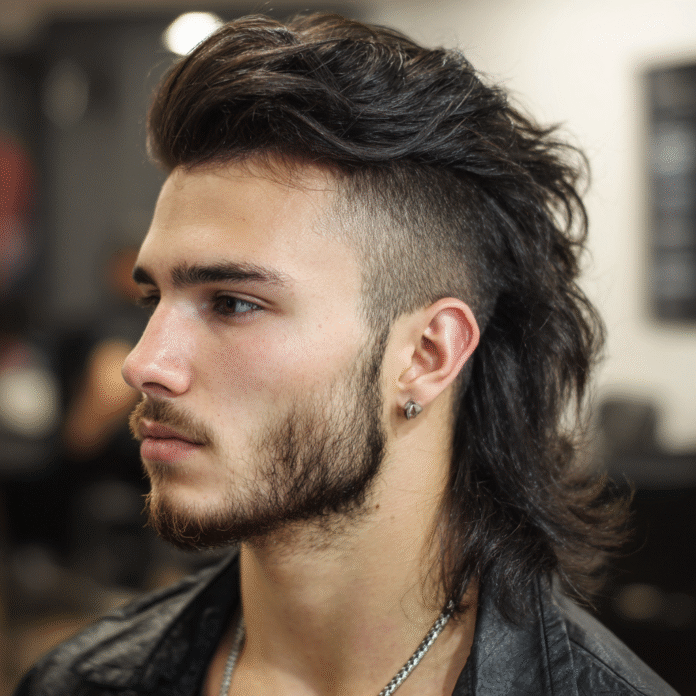 Wavy Dark Brown Mullet — Winter Hairstyles for Men