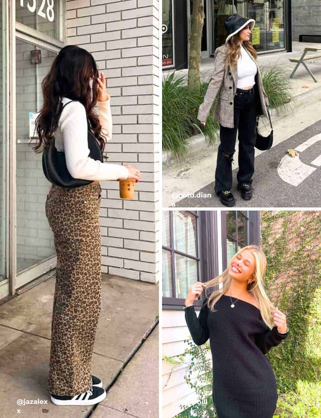 Leopard Print Wide-Leg Pants with Cream Top — Cold Weather Outfits