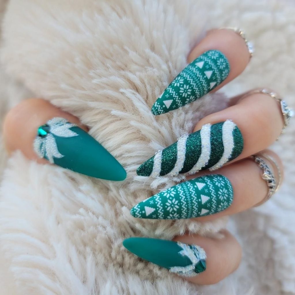 Matte Glitter Visual Idea Matte Glitter Visual Idea β Christmas Nails for Teens 2026