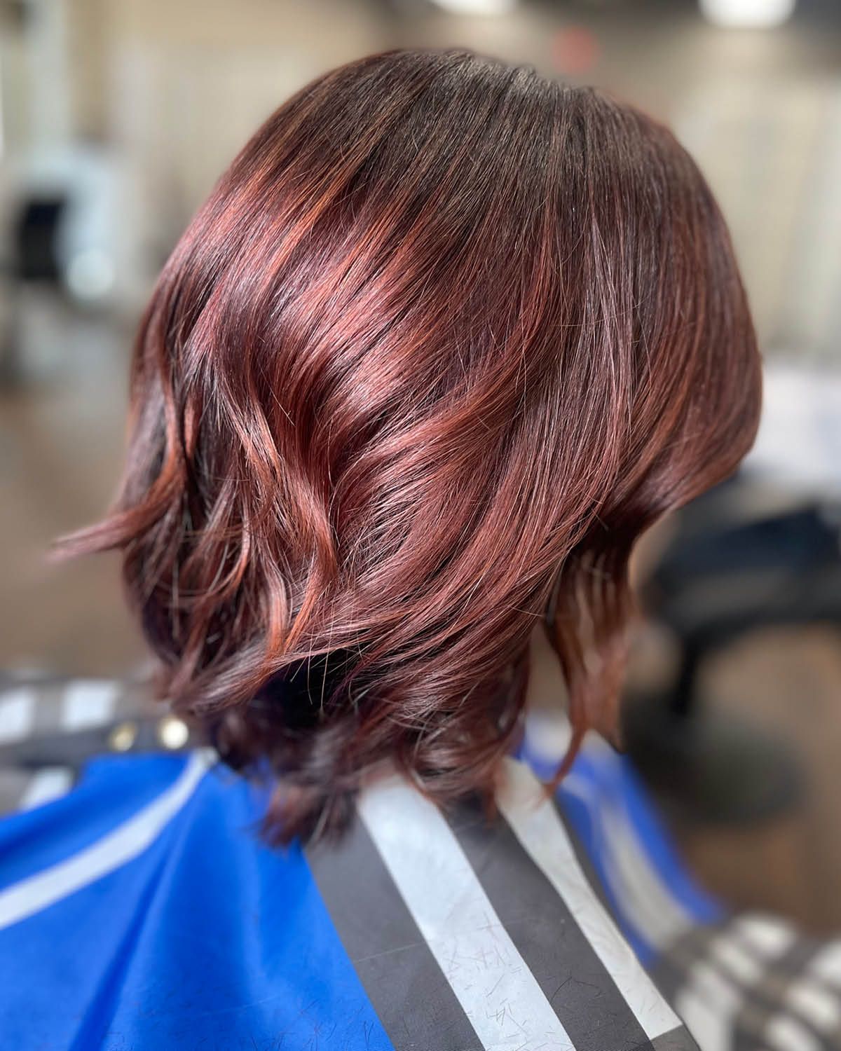 Deep Copper Bob With Subtle Highlights — Winter Highlights