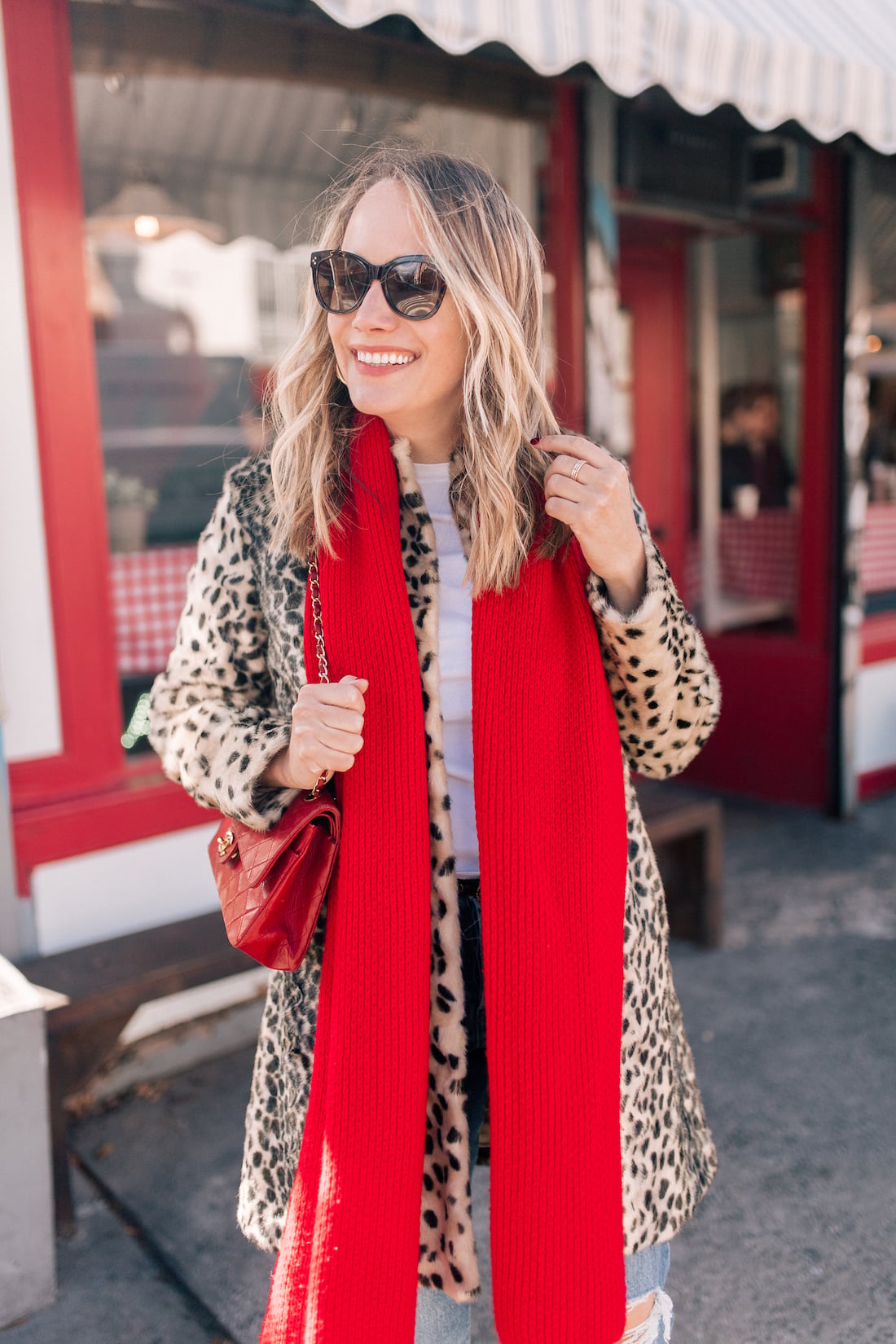 Plaid Blazer with Straight-Leg Jeans and Platform Boots — Cute Winter Outfits