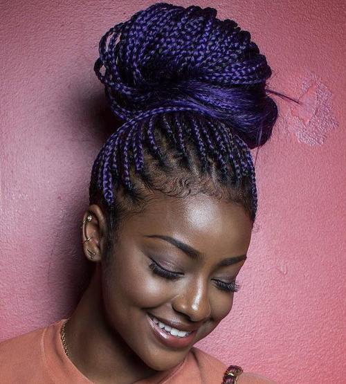 Black to Golden Blonde Ombre Micro Braids — Winter Braid Colors for Black Women