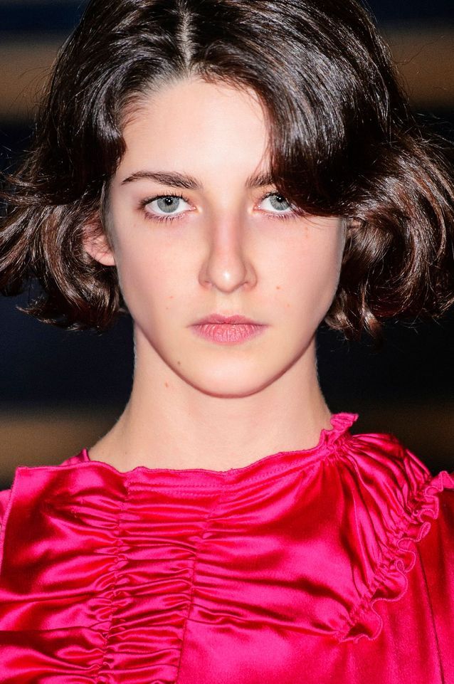 Visual Idea — The Hair Is A Solid Dark Brown Colour — Winter Date Night Hairstyles