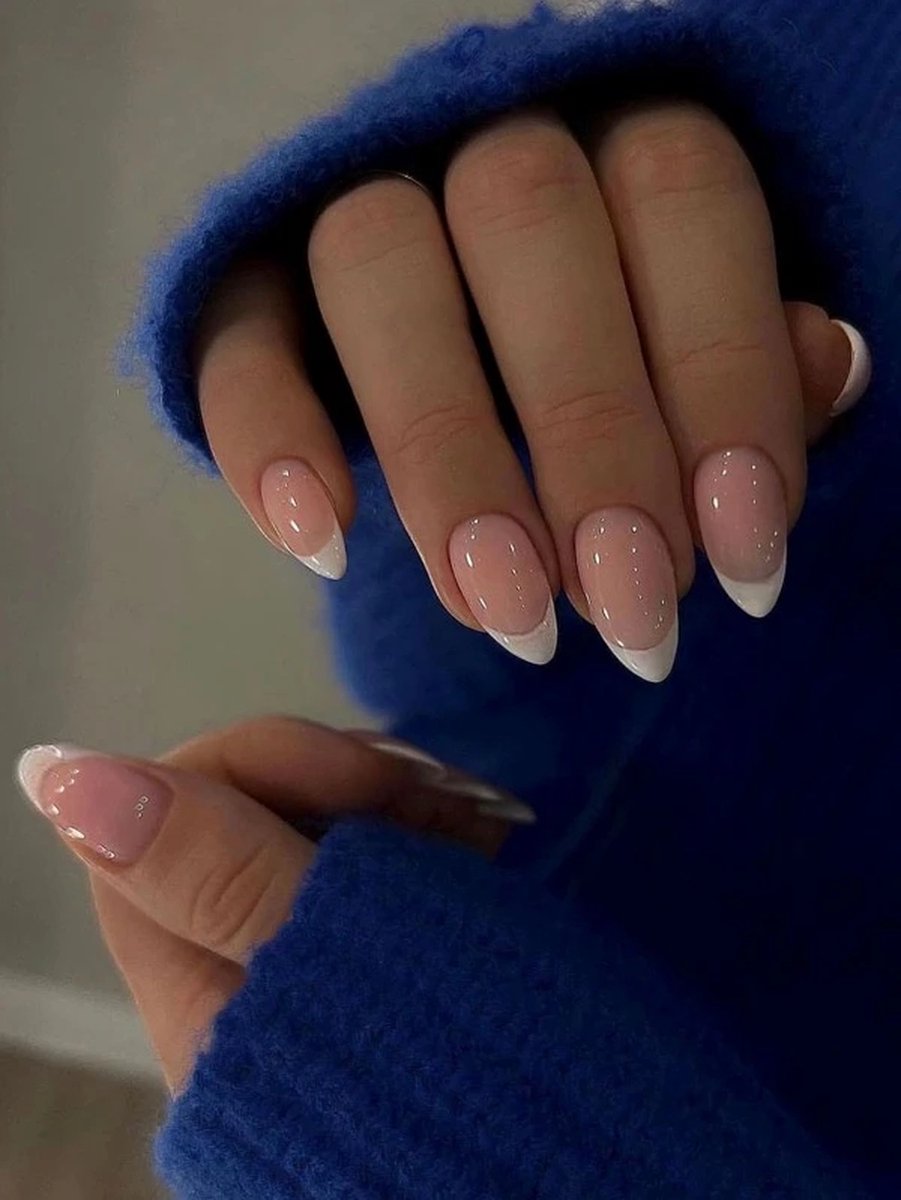 Sharp White French on Sheer Pink Sharp White French on Sheer Pink β New Years French Tip Nails 2027