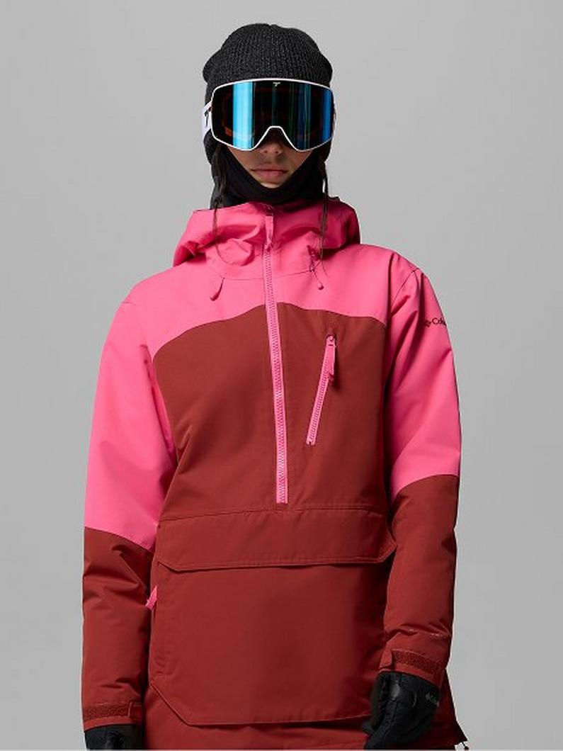 Color-Blocked Pink and Maroon Ski Anorak Color-Blocked Pink and Maroon Ski Anorak — Ski Outfits