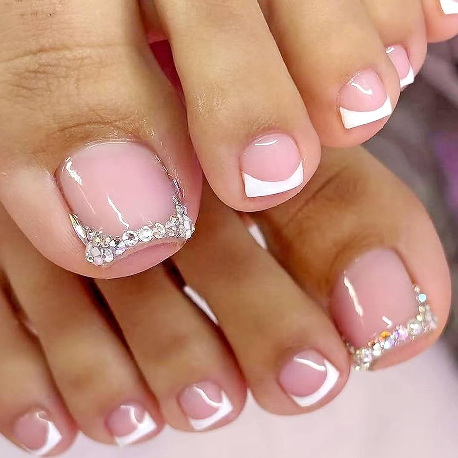 Glossy Rhinestone Cuticle French Tip Pedicure Glossy Rhinestone Cuticle French Tip Pedicure β Christmas Pedicure 2026