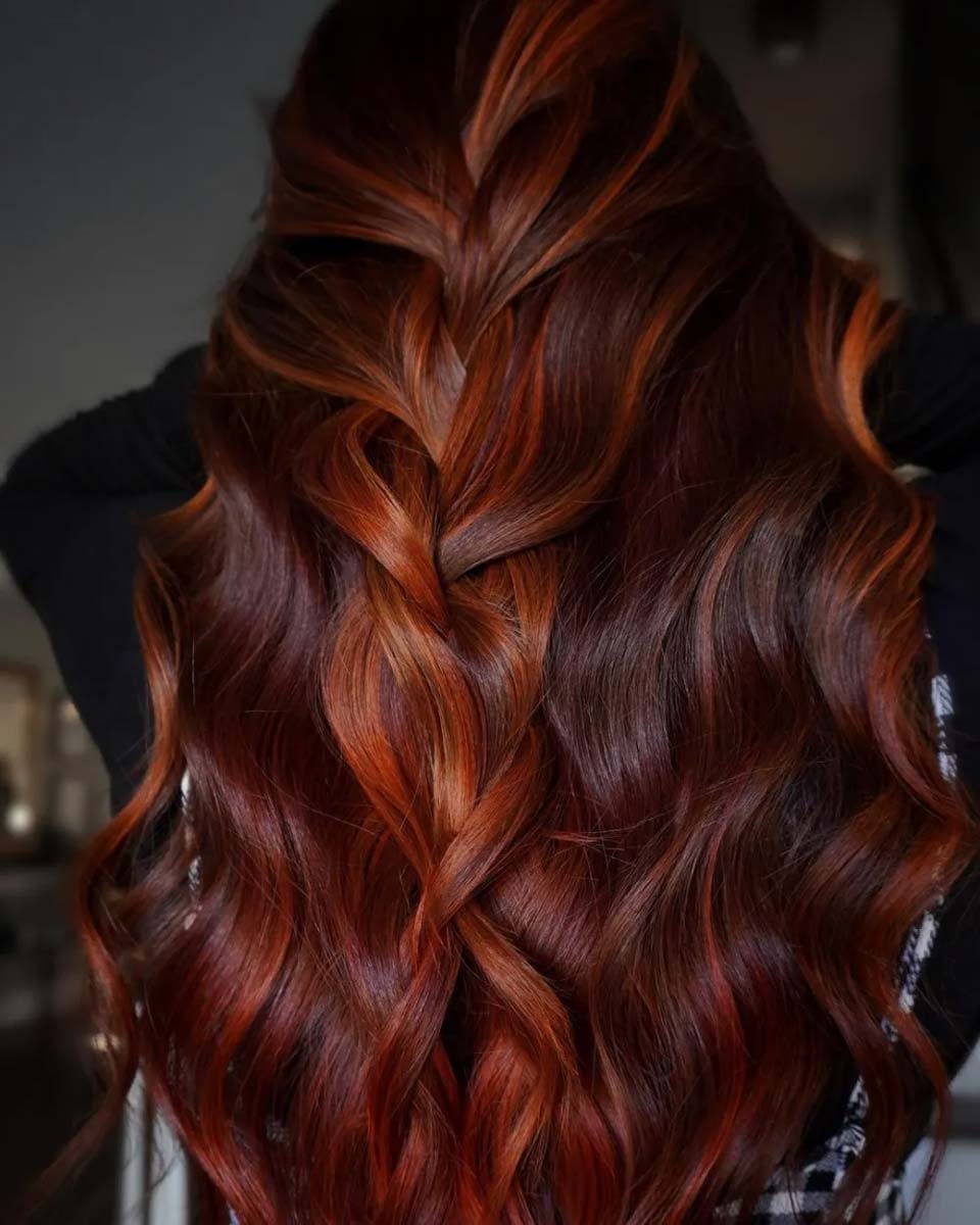 Rich Auburn With Copper Balayage Rich Auburn With Copper Balayage β Winter Hair Colors for Redheads