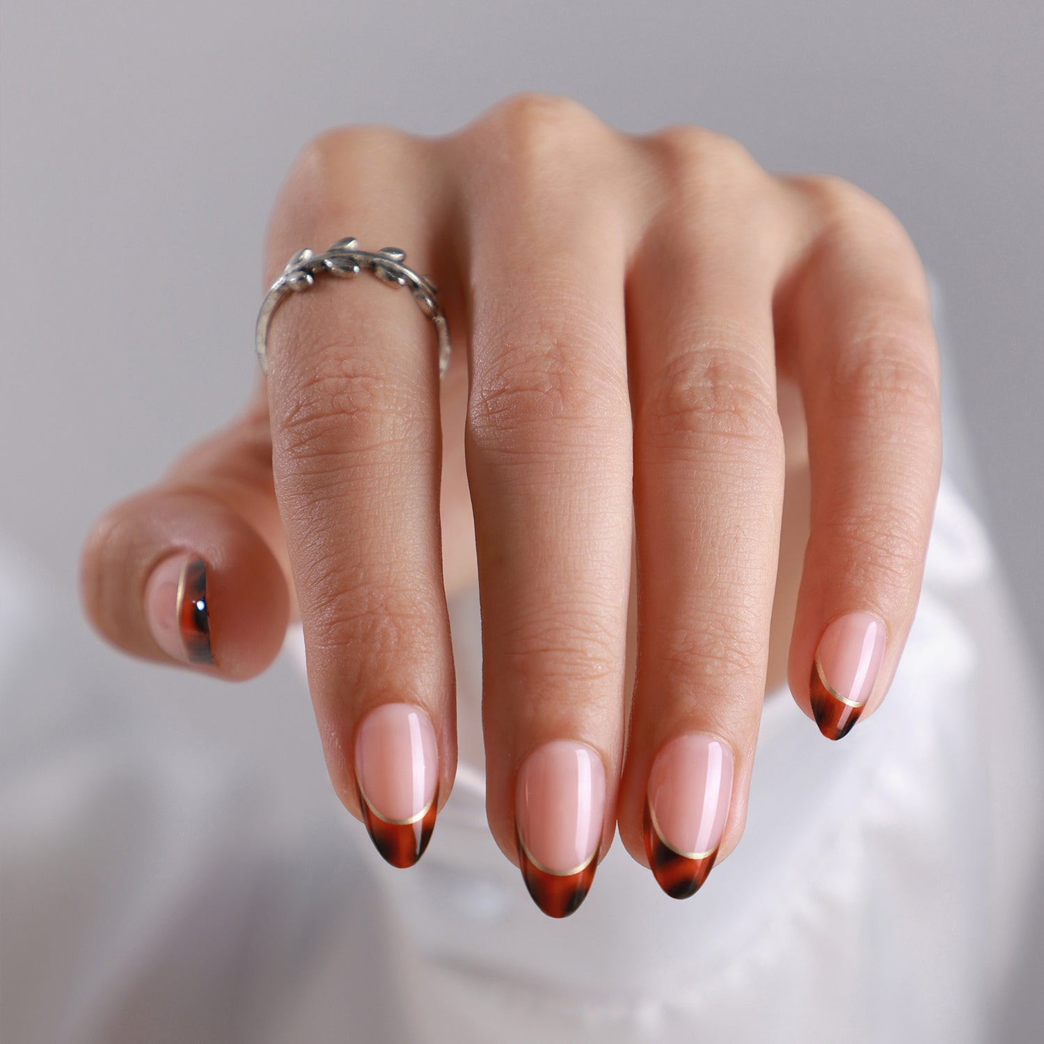 Short Almond Tortoiseshell French Tips Short Almond Tortoiseshell French Tips β New Years Almond Nails 2027