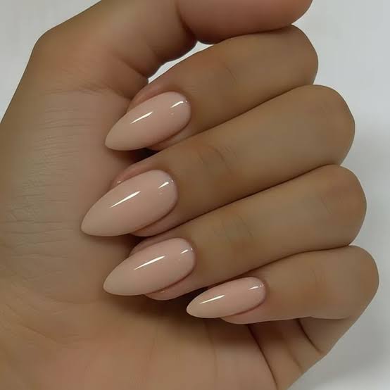 Uniform Opaque Pale Nude Almond Uniform Opaque Pale Nude Almond β Clean Girl Winter Nails