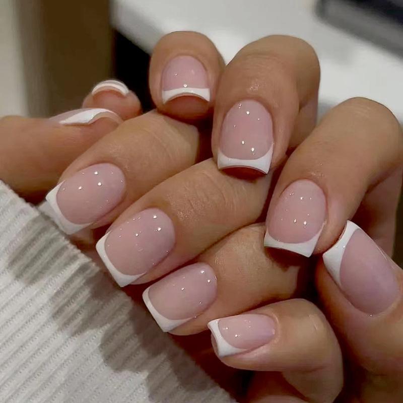 Classic Sheer Pink French Tip Nails — Short Winter Nails