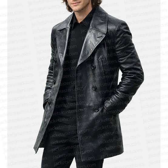 Edgy Black Leather Peacoat with Sheen Edgy Black Leather Peacoat with Sheen β Peacoat Outfits