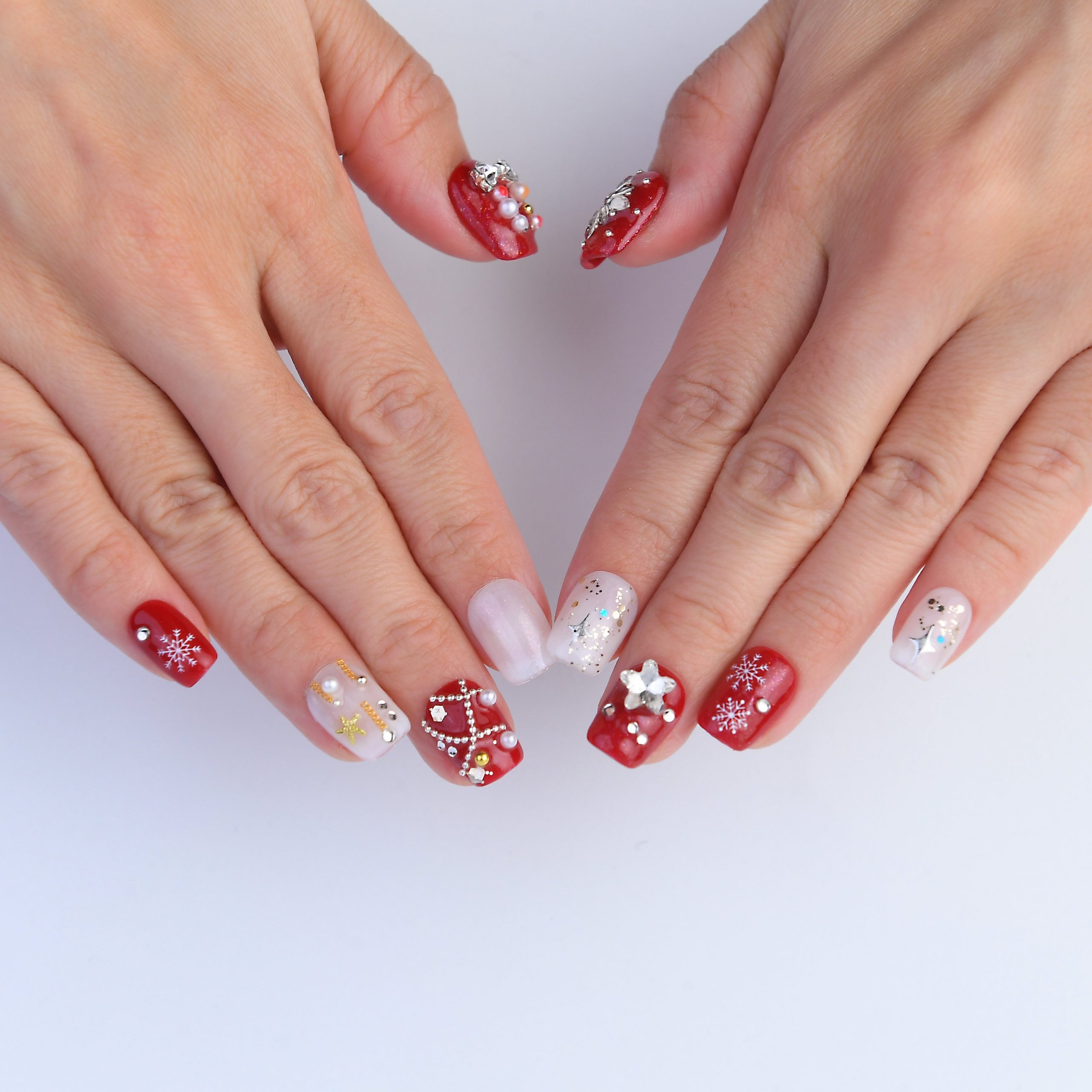 Red White Christmas Embellishment Coffin Nails Red White Christmas Embellishment Coffin Nails β Short Christmas Coffin Nails 2026