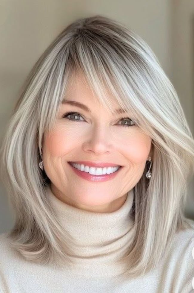 Long Bob With Platinum Highlights — Medium Length Winter Haircuts