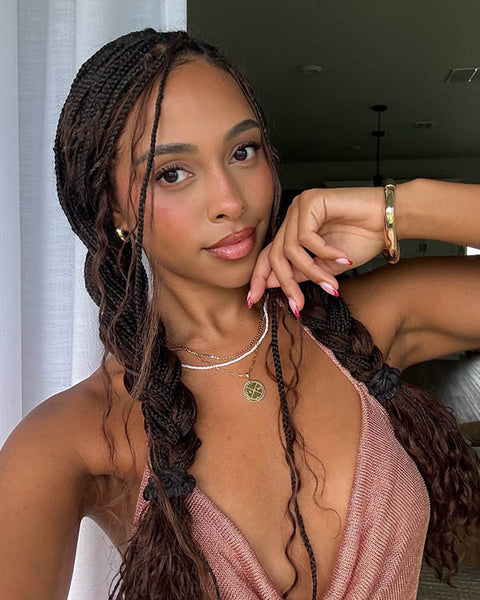 Dark Brown Micro Braids Pigtails — Winter Braid Colors for Black Women
