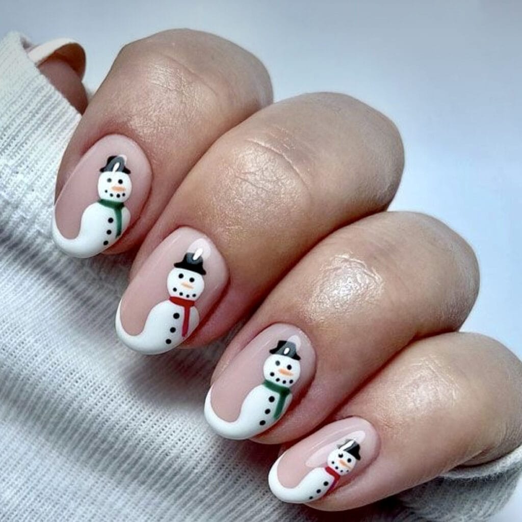 Snowman Art On All Nails Visual Idea Snowman Art On All Nails Visual Idea β Christmas Nails for Teens 2026