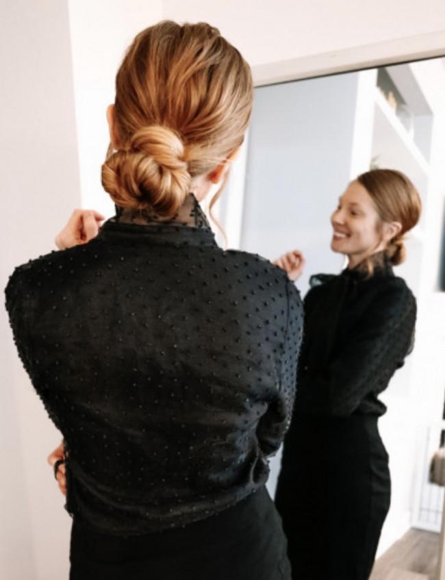 Thick Brown Hair Low Bun — Winter Hairstyles for Work
