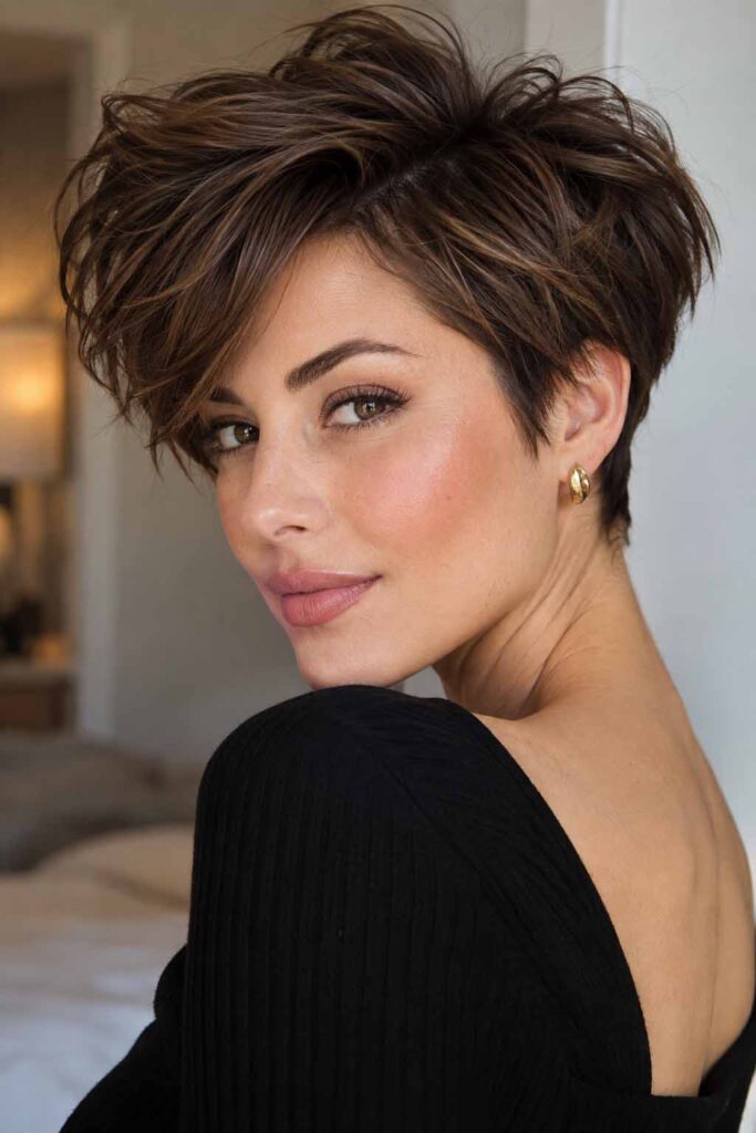 Textured Honey Blonde Pixie Crop — Winter Hairstyles for Thin Hair