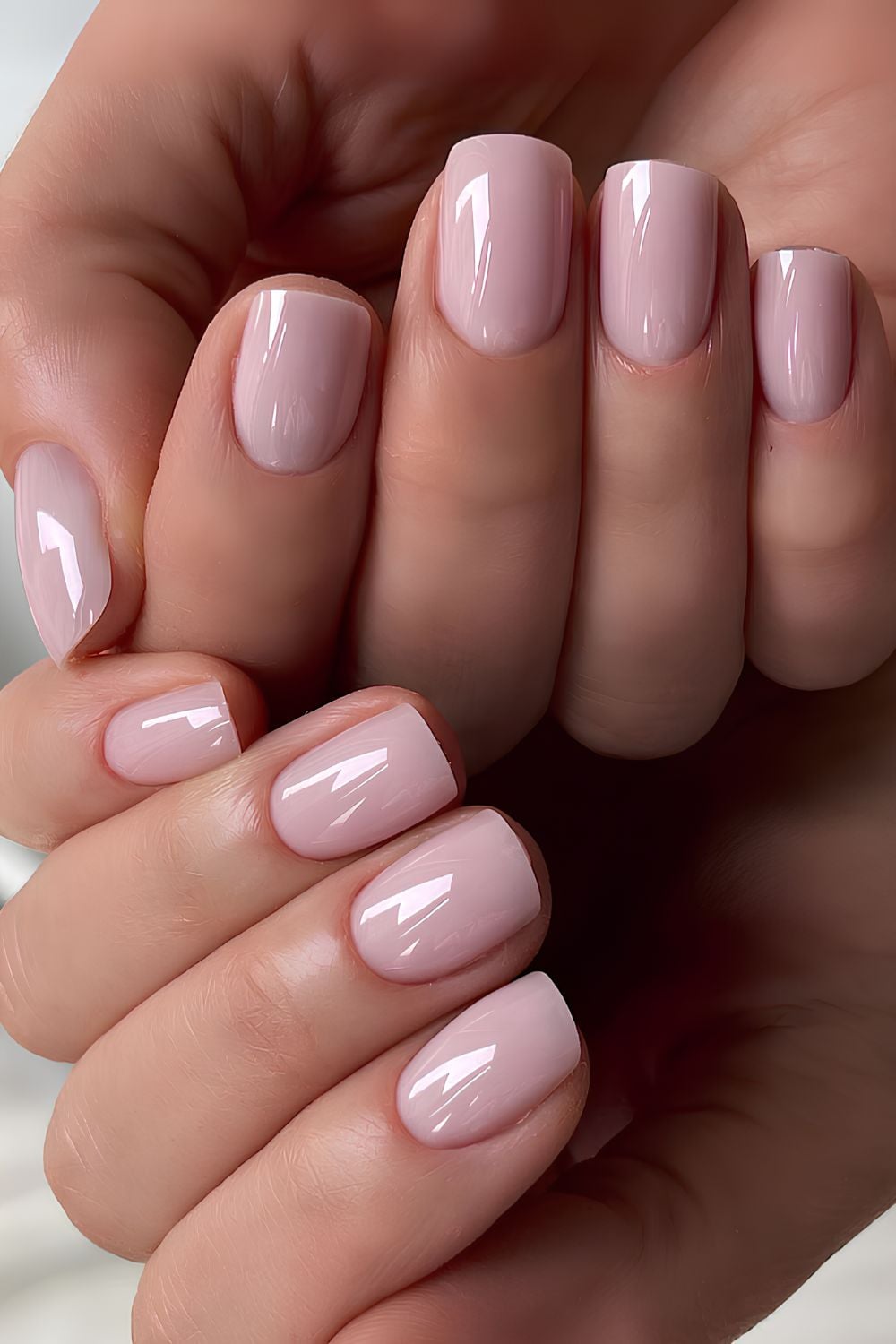Muted Pink Glossy Short Square Muted Pink Glossy Short Square β Old Money Winter Nails