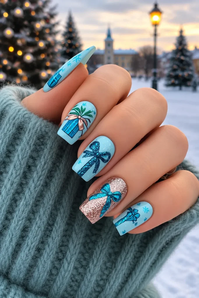 Matte Glitter Visual Idea Matte Glitter Visual Idea β Christmas Nails 2026