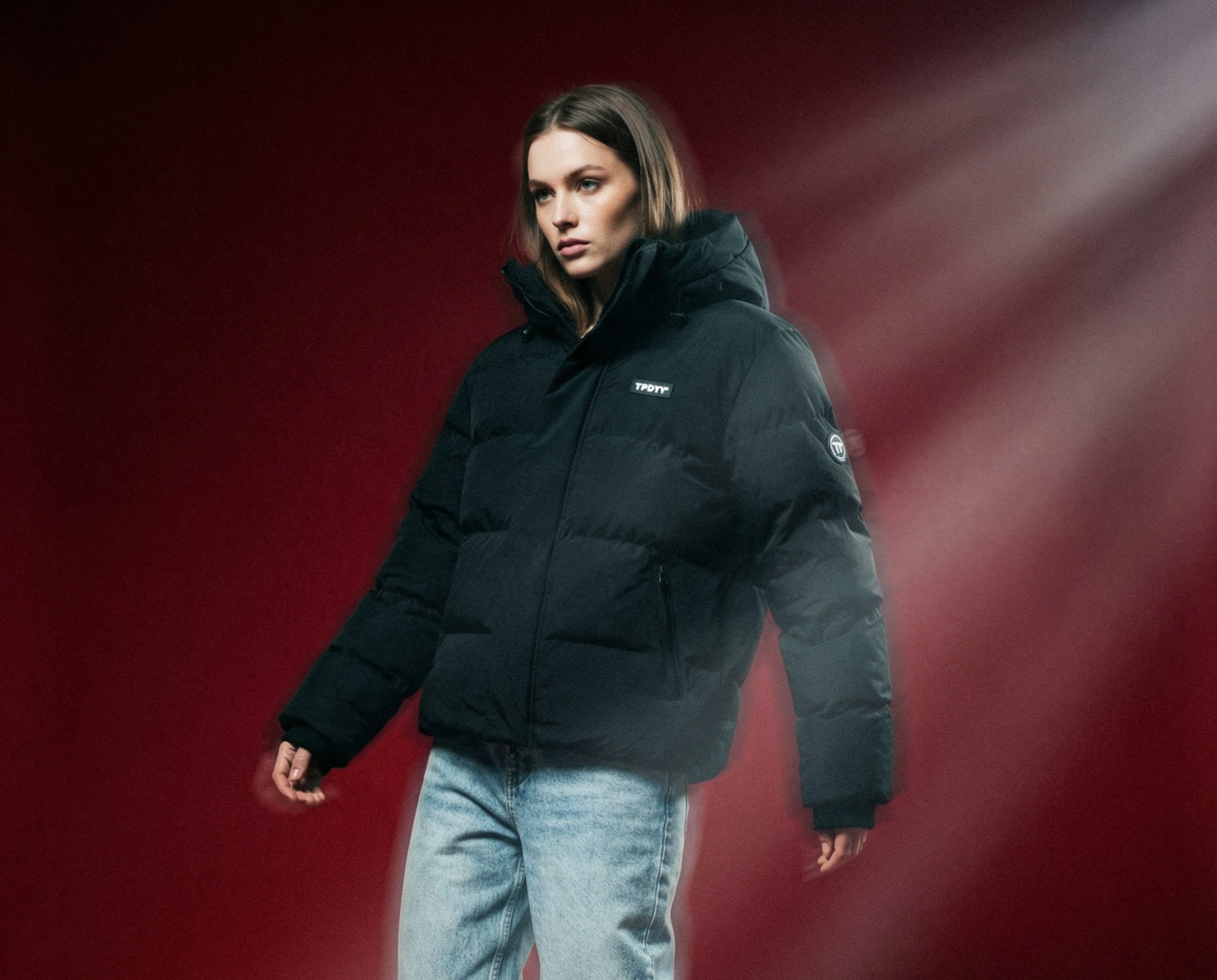 Black Puffer Jacket Over Hoodie and Plaid Shirt with Beige Trousers — Winter Puffer Jacket Outfits