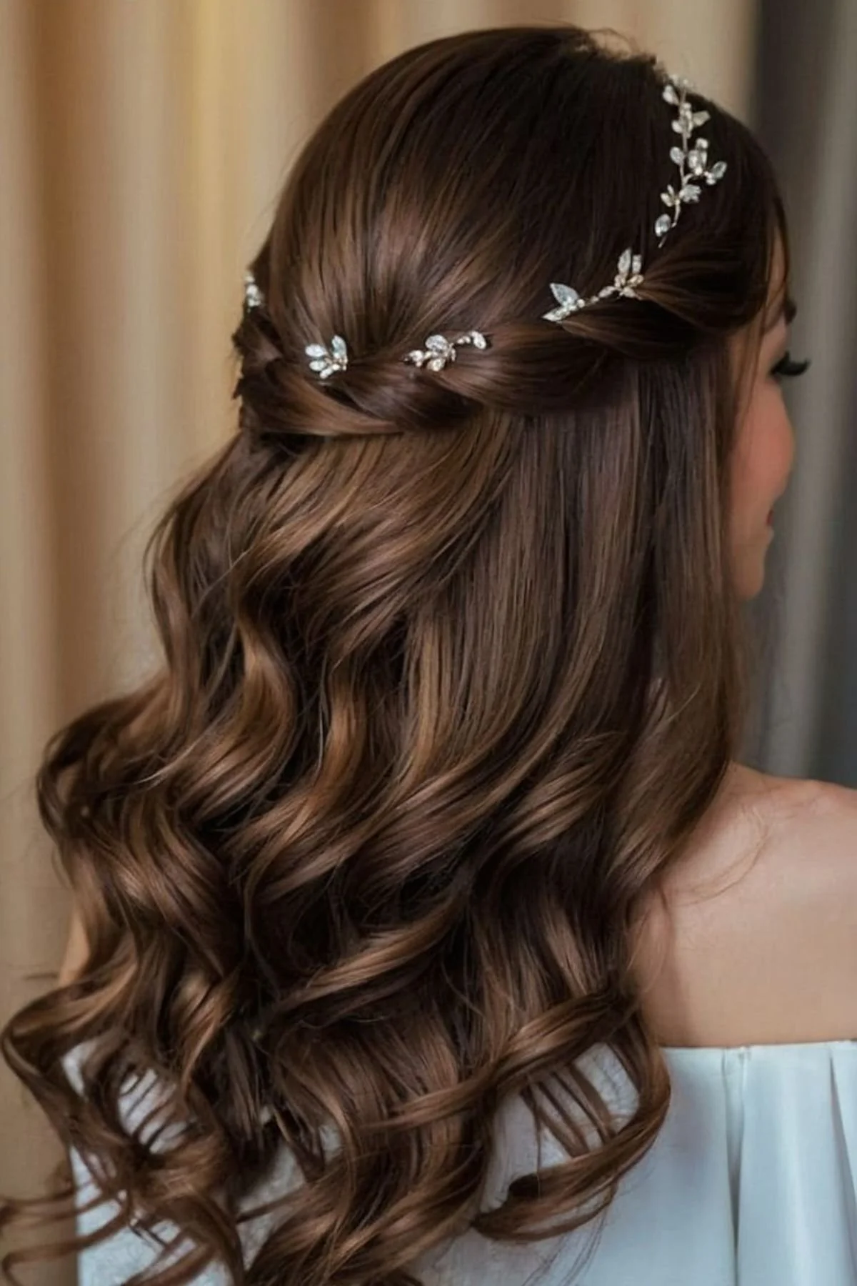Back View Slightly Angled Visual Idea — Winter Half Up Half Down Hairstyles