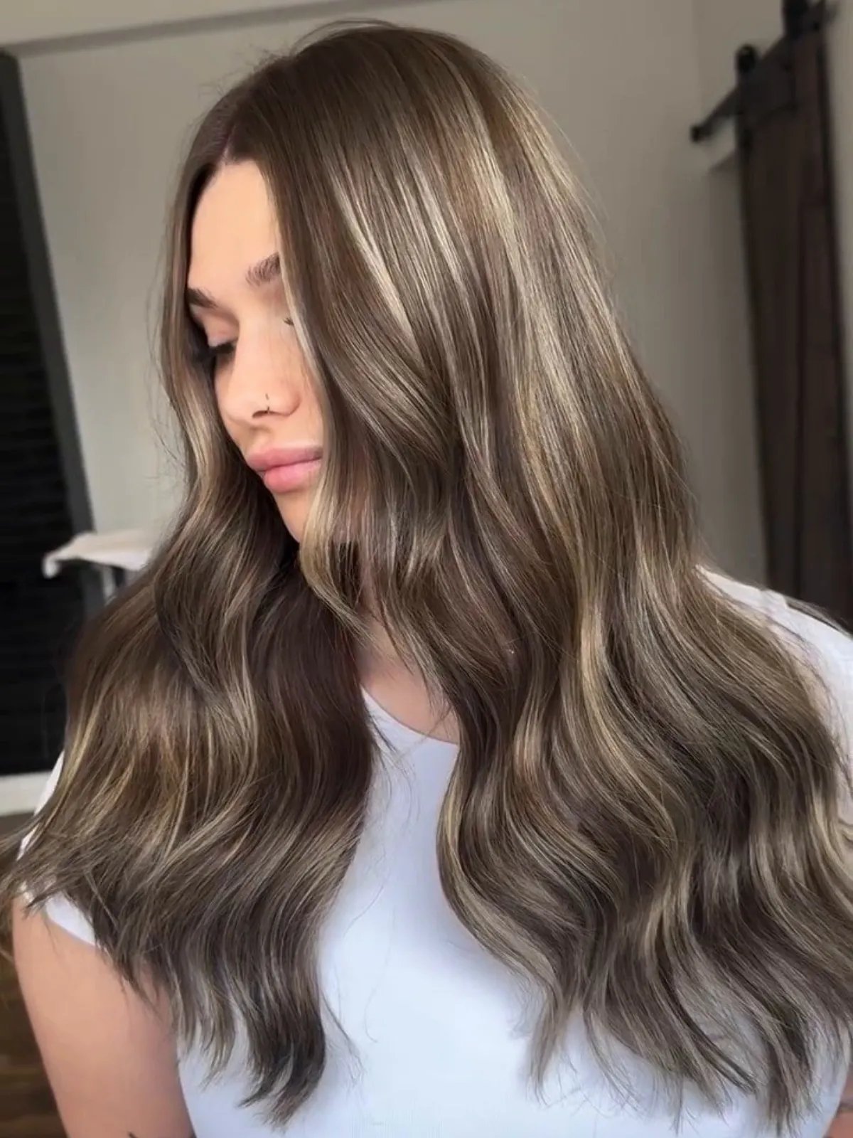 Ash Brown with Blonde Balayage — Winter Hair Colors for Pale Skin