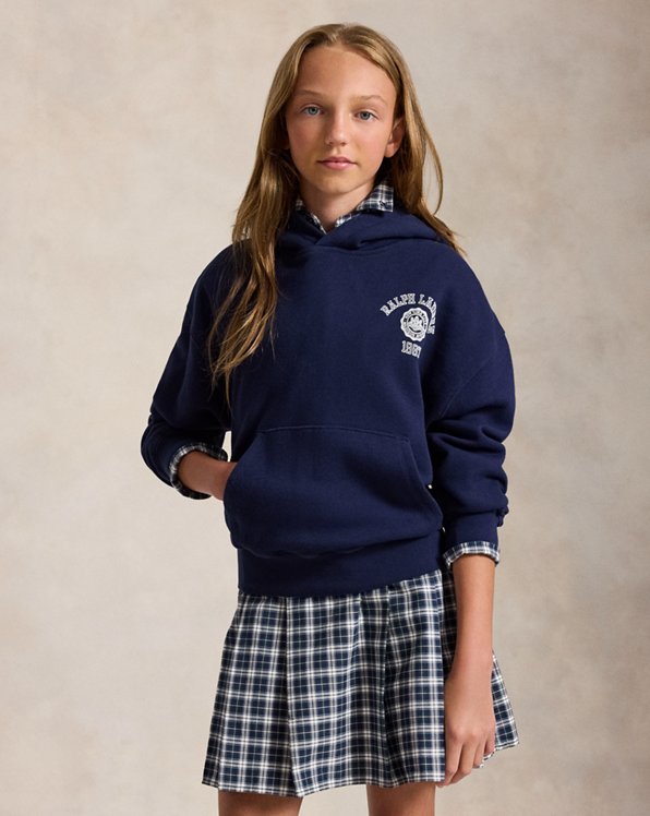 Classic Plaid Skirt with Hooded Sweatshirt — Winter School Outfits