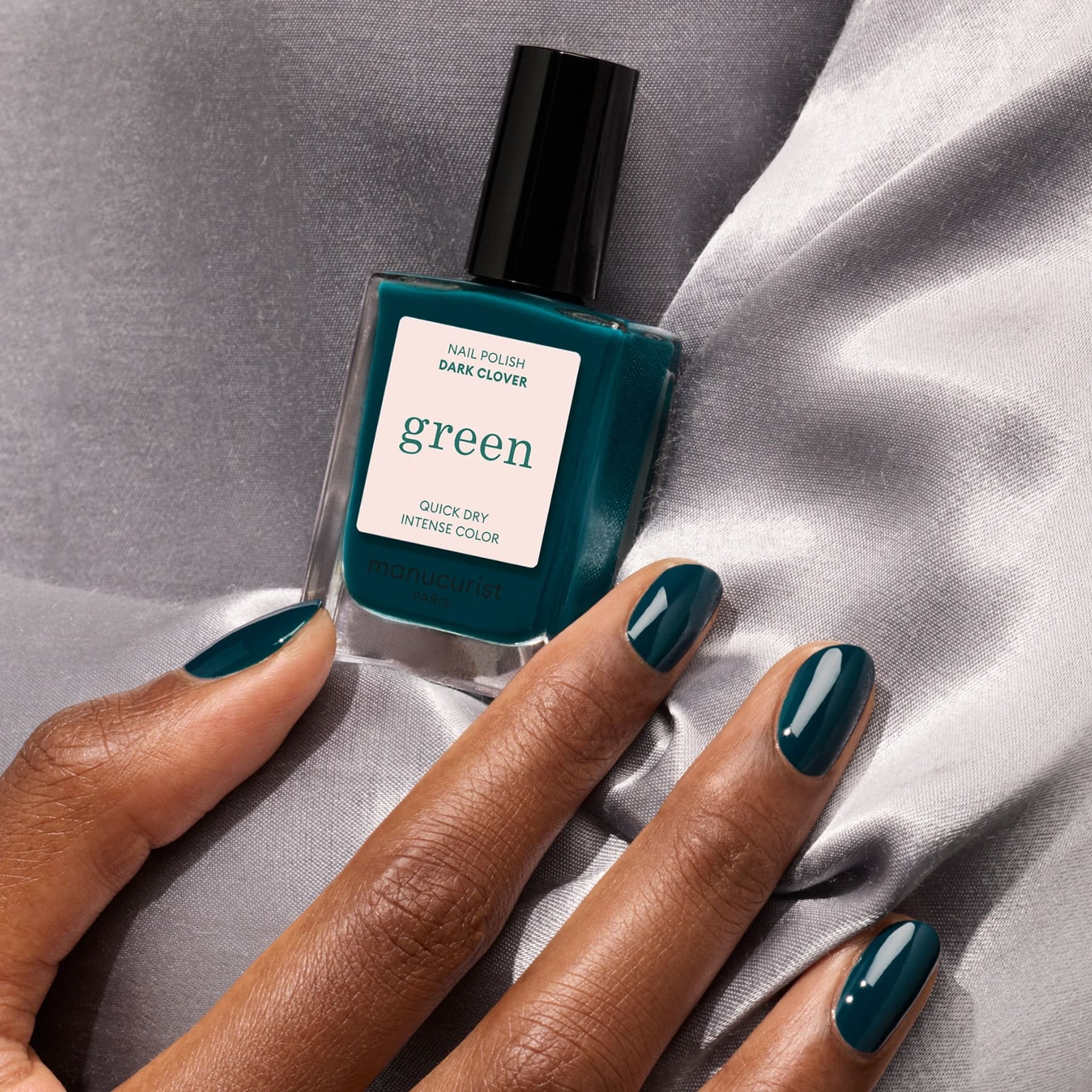 Medium Oval Dark Teal Green — Dark Green Winter Nails
