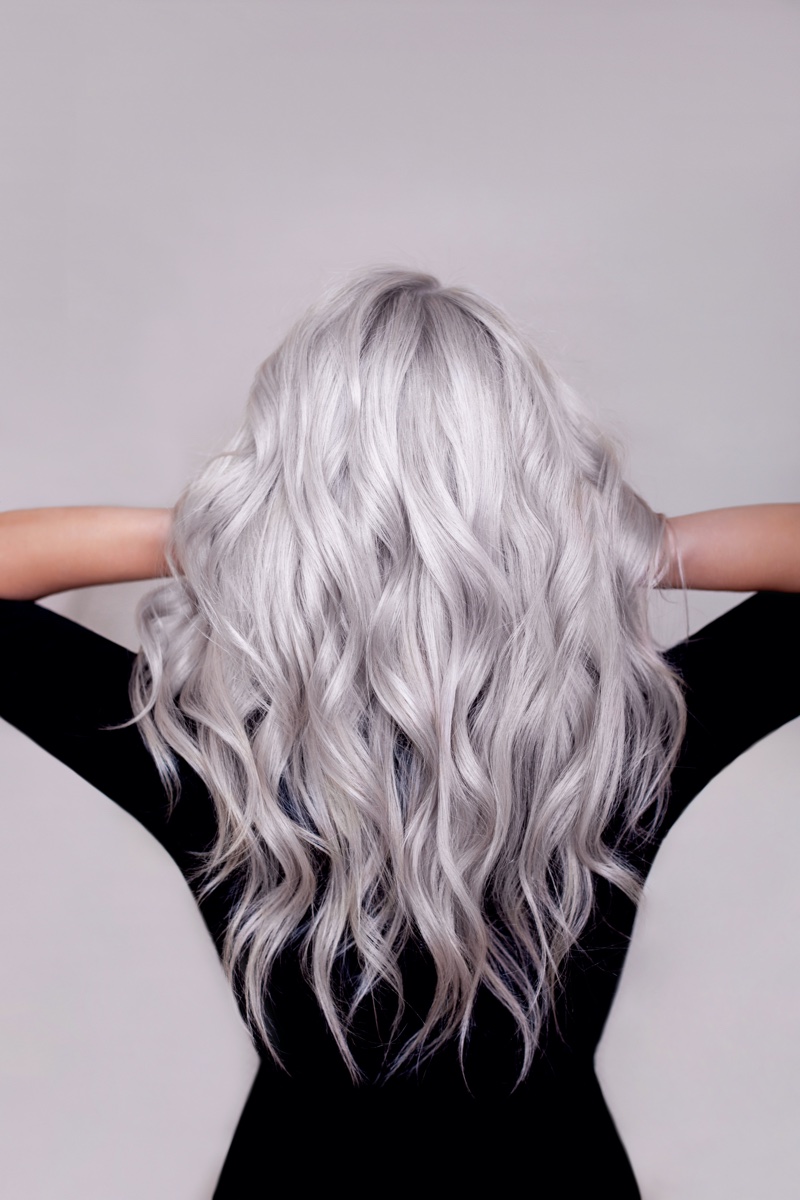 Platinum Silver Long Waves Platinum Silver Long Waves β Winter Hair Colors for Gray Hair