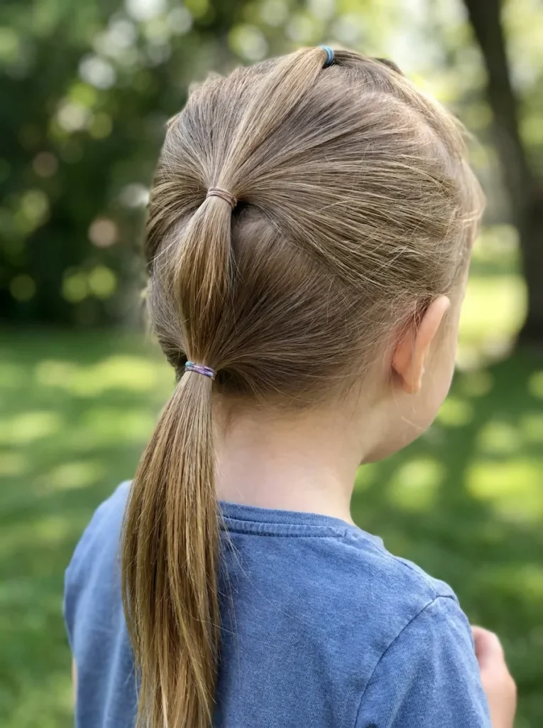 High Ponytail With Braided Accent High Ponytail With Braided Accent β Winter Hairstyles for Kids