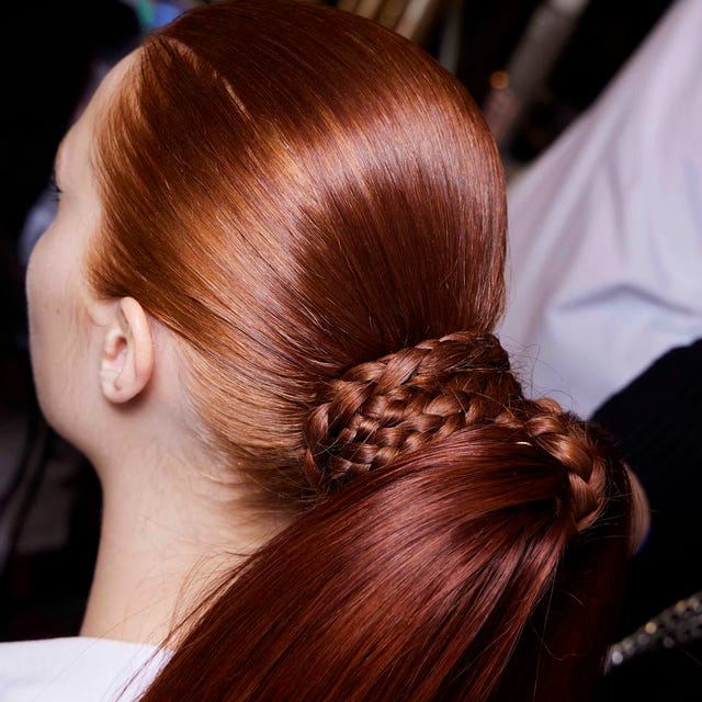 Auburn Ponytail With Braided Detail Auburn Ponytail With Braided Detail β Winter Hair Colors for Redheads