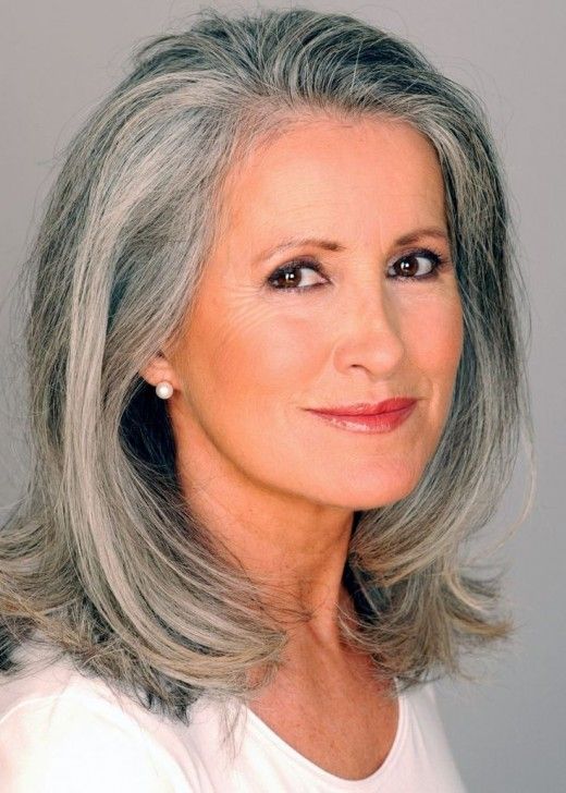 Natural Silver Grey Lob — Winter Hair Colors for Women Over 70