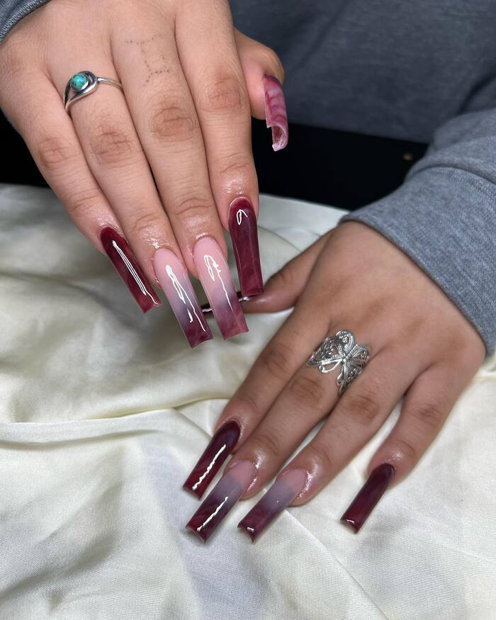 High Gloss Jelly-Like Visual Idea High Gloss Jelly-Like Visual Idea β Long Winter Coffin Nails