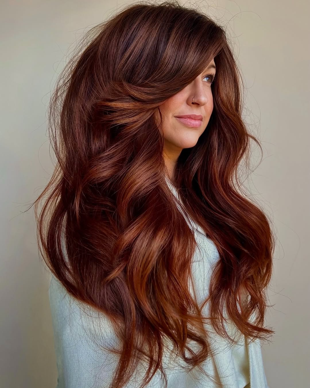 Luxurious Deep Auburn With Warm Undertones — Winter Auburn Hair Color