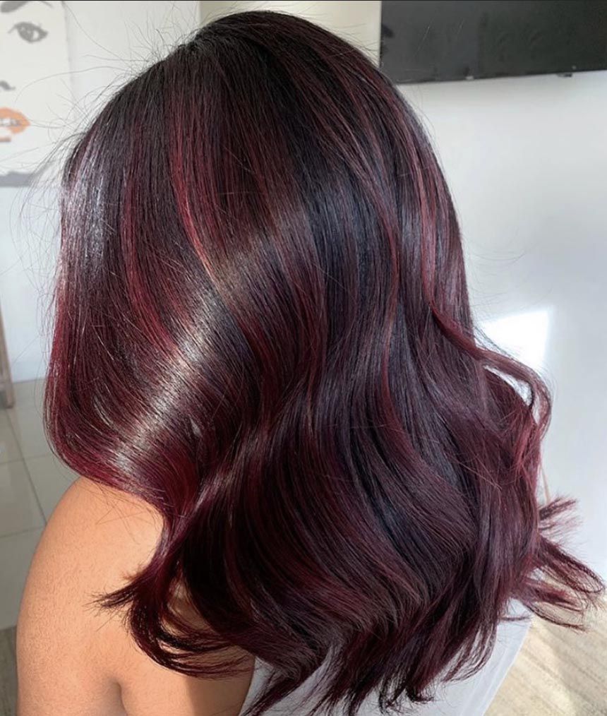 Dark Red With Plum Undertones Dark Red With Plum Undertones β Winter Hair Colors for Black Women