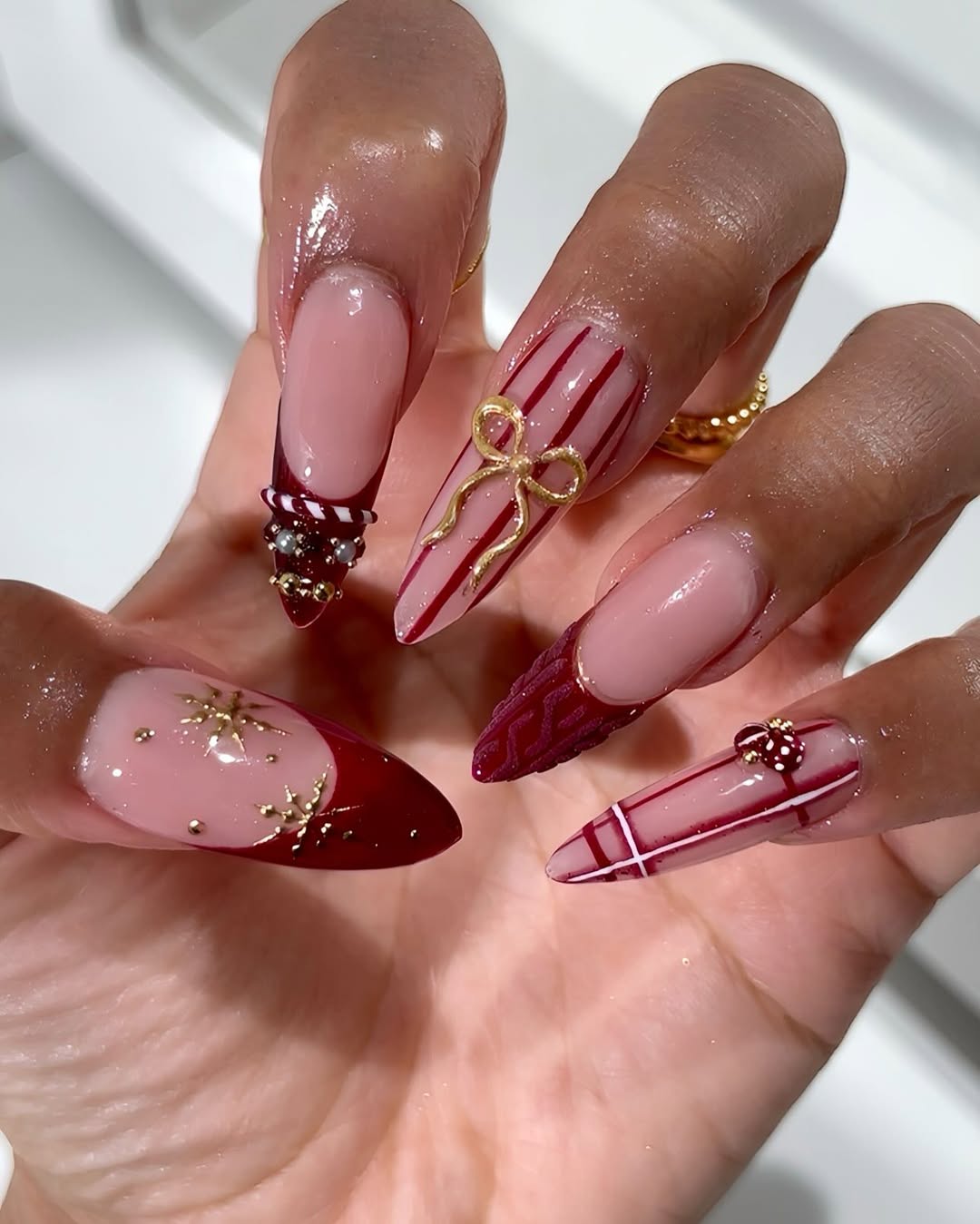 Glossy Matte Texture On Some Nails Visual Idea Glossy Matte Texture On Some Nails Visual Idea β Winter Bow Nails