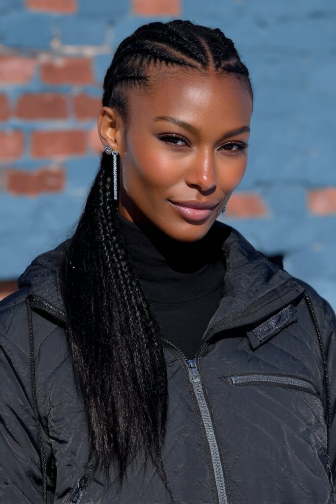 Black Cornrows with Crimped Braids — Winter Braided Hairstyles