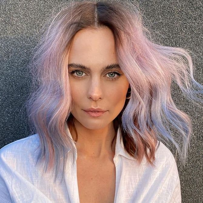 Pastel Pink and Blue Tones Pastel Pink and Blue Tones β Winter Hair Colors for Blue Eyes