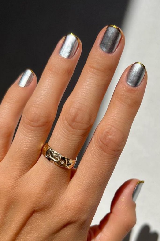 Black French Tip Gold Line Nails Black French Tip Gold Line Nails β Classy New Years Nails 2027
