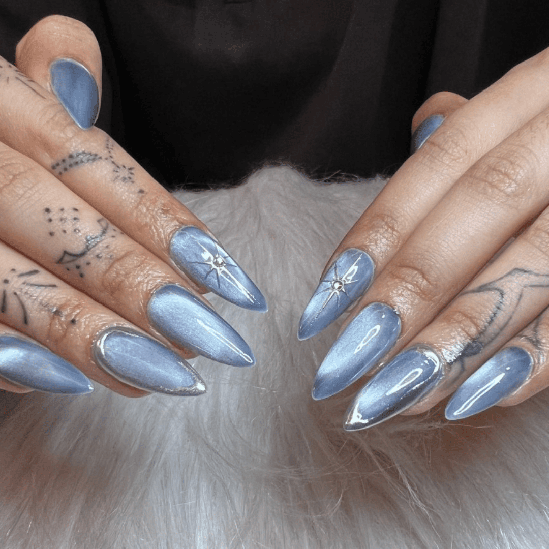 3D Snowman Stiletto Nails — Winter Acrylic Nails