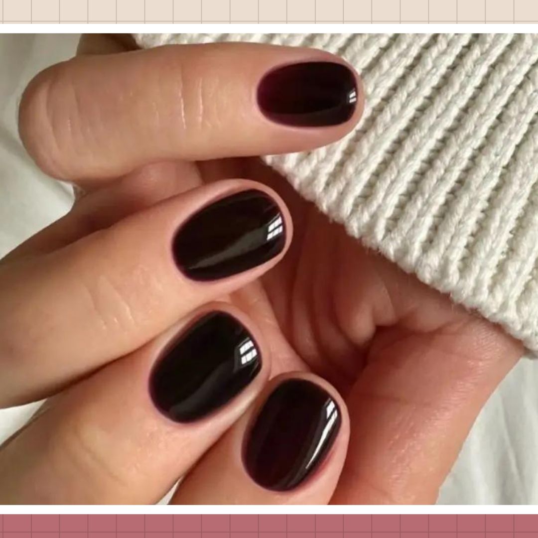 Short Oval Deep Dark Cherry Gloss Short Oval Deep Dark Cherry Gloss β Black Cherry Nails
