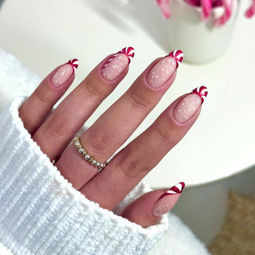 Candy Cane French Tip Stiletto Nails Candy Cane French Tip Stiletto Nails β Christmas Stiletto Nails 2026