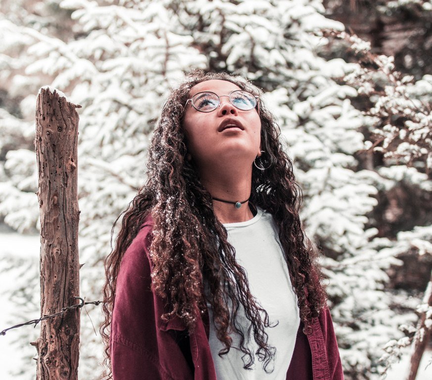 Snow Dusted Long Curly Hair Snow Dusted Long Curly Hair β Winter Hairstyles for Curly Hair