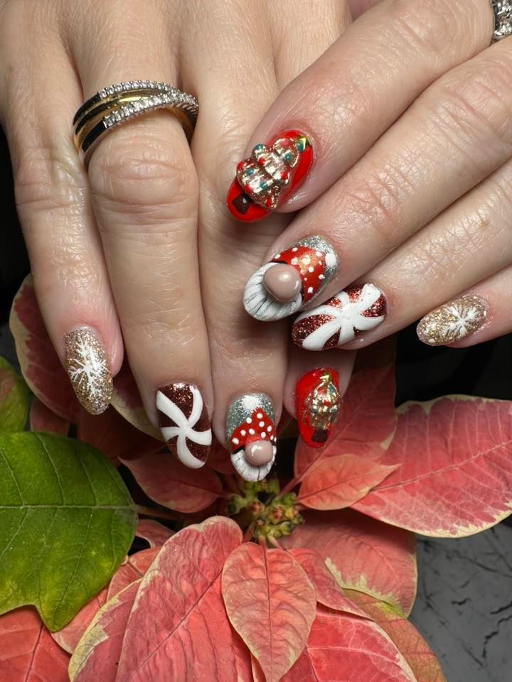The Charming Christmas Pudding Nail Art Visual Idea The Charming Christmas Pudding Nail Art Visual Idea β Christmas Acrylic Nails 2026