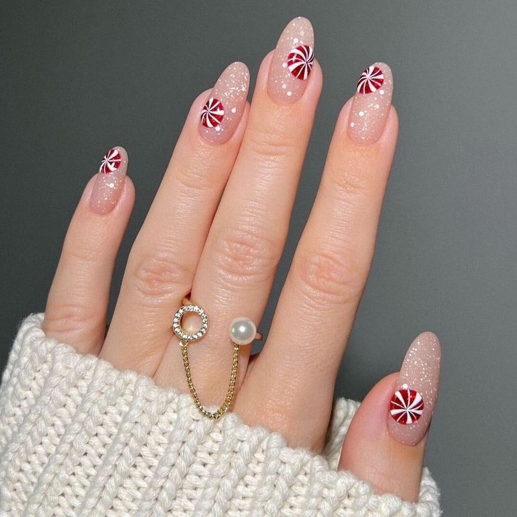 Glittery Visual Idea Glittery Visual Idea β Christmas Nails for Women Over 50 2026